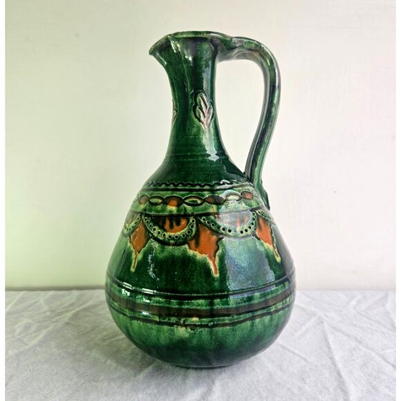 Vintage 1980s Tito Ubeda Spanish Pitcher Vase Pottery - Picture 1 of 10